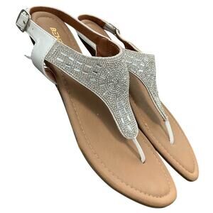 Beneker Women's Silver Glitter Sandals Size 9 NWT